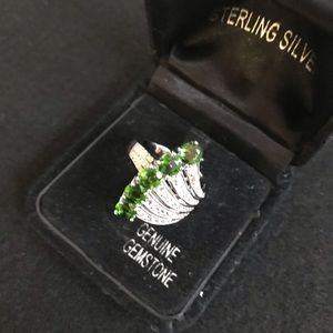 Genuine Chrome Diopside Sterling Silver Ring